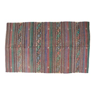 1950s Multicolored Geometric Flatweave Kilim For Sale