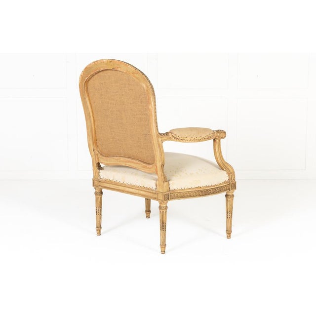 19th Century French Giltwood Armchairs, Set of 2 For Sale - Image 10 of 14