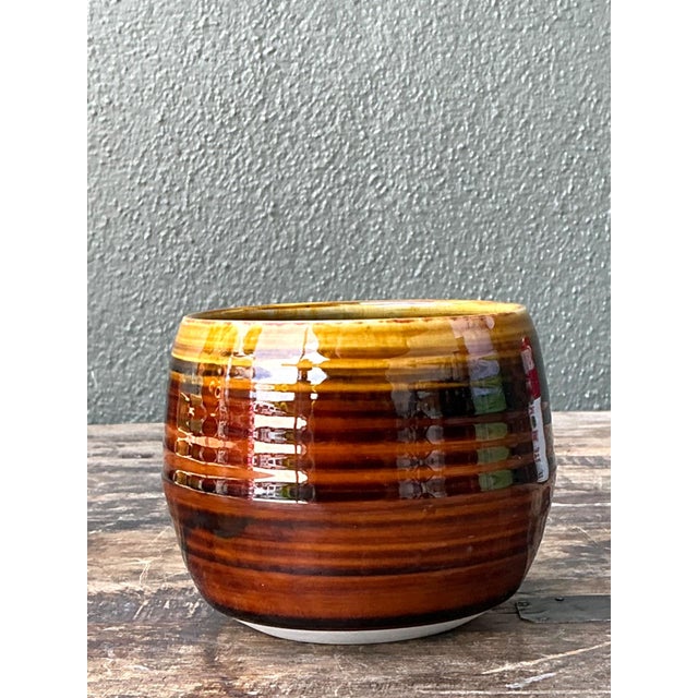 Vintage Brown Studio Pottery Bowl For Sale - Image 16 of 17