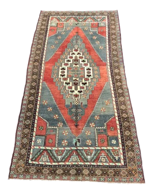 Vintage Traditional Turkish Handmade Oushak Wool Rug - 5′ × 10′4″