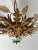 Flush Mount Maison Baguès Crystal Green Flowers Leaves Chandelier 9 Lights For Sale - Image 10 of 11