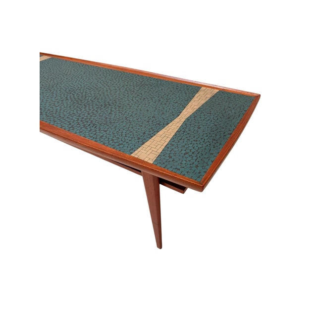 Brown Mid-Century Modern Coffee Table with Mosaic Top from Berthold Muller, 1950s For Sale - Image 8 of 11