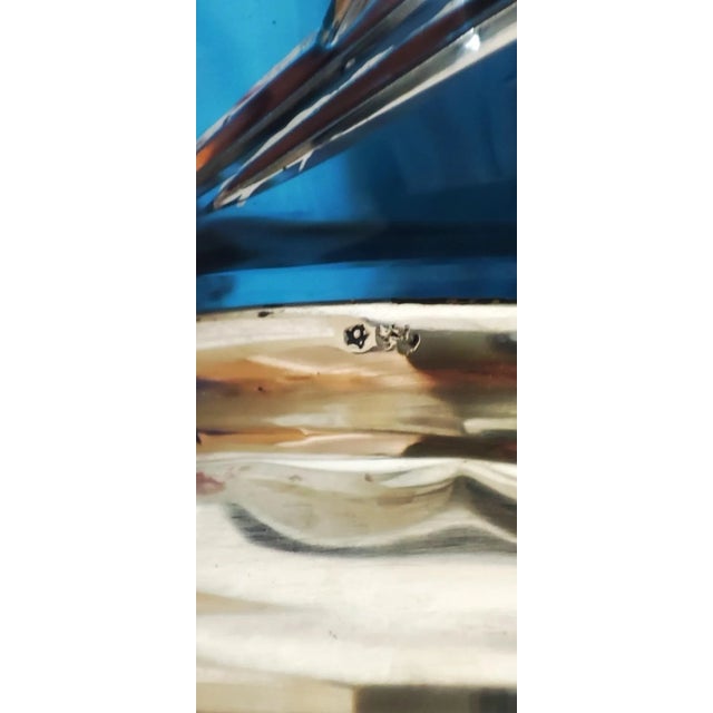 Blue & Silver Glass Vase, France, 1950s For Sale - Image 13 of 17