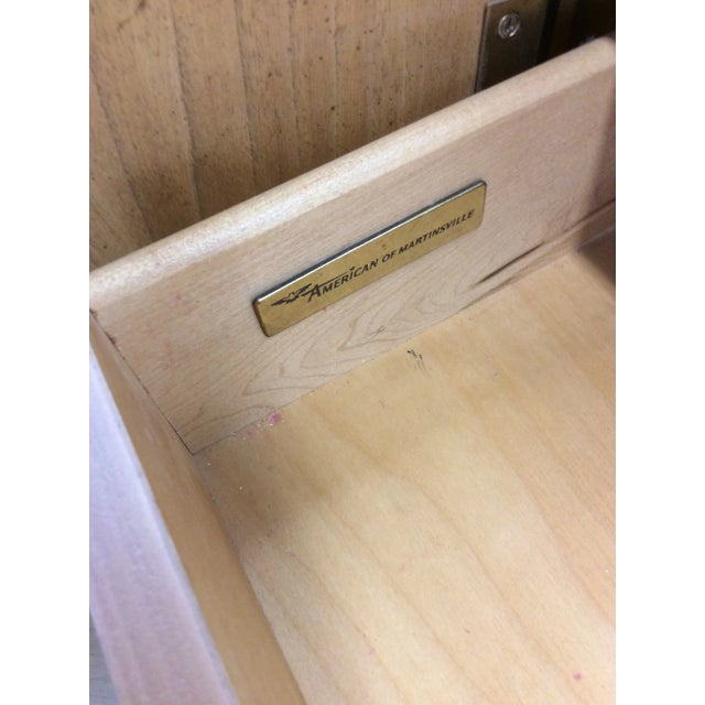 American of Martinsville Vintage Post Modern Lighted Dining Room Display With Sideboard For Sale - Image 4 of 12