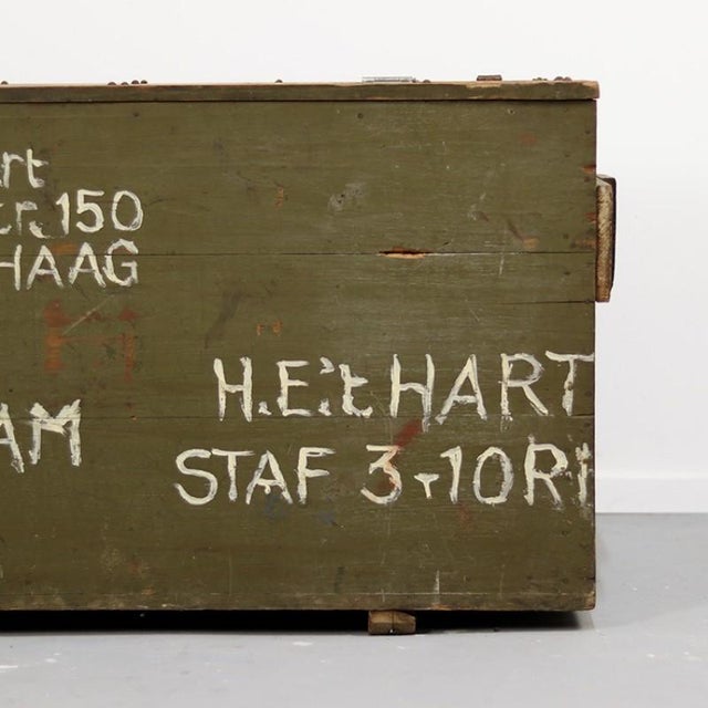 Rustic Tropical Military Soldiers Chest, 1940s For Sale - Image 3 of 9