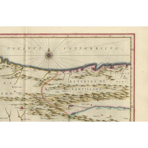 Blaeu Map of León & Asturias Legionis Regnum, 1642 For Sale - Image 6 of 10