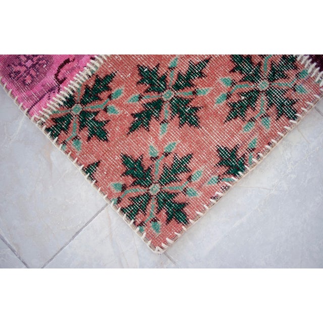 Vibrant Pink & Red Turkish Rug Hand Knotted Handstitched Art - 5'7"x7'10" For Sale - Image 12 of 17