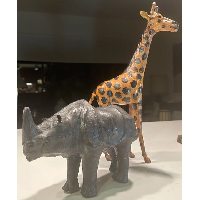 Mid 20th Century Safari Chic Leather Wrapped Giraffe in the Style of Ralph Lauren For Sale - Image 11 of 12