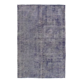 Pasargad DC Contemporary Light Blue Hand Knotted Vintage Overdye Rug For Sale