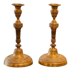 19th Century French Empire Candlesticks - a Pair