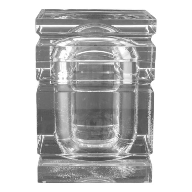 1960s Italian Lucite Alessandro Albrizzi Lucite Ice Bucket For Sale