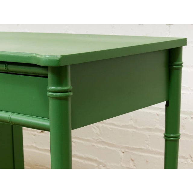 Mid 20th Century Mid 20th Century Emerald Faux Bamboo Desk For Sale - Image 5 of 11