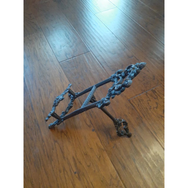 1950s Art Nouveau Cast Iron Easel Stand For Sale In Dallas - Image 6 of 9