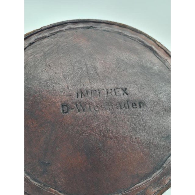 Brown Vintage Aztec Leather Basket from Imprex, West Germany, 1970s For Sale - Image 8 of 9