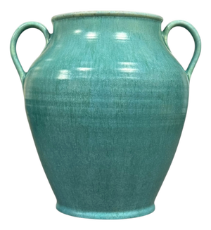 Turquoise Glazed M42 Twin-Handled Vase by Sylvan Ware for Poole Pottery, 1930s