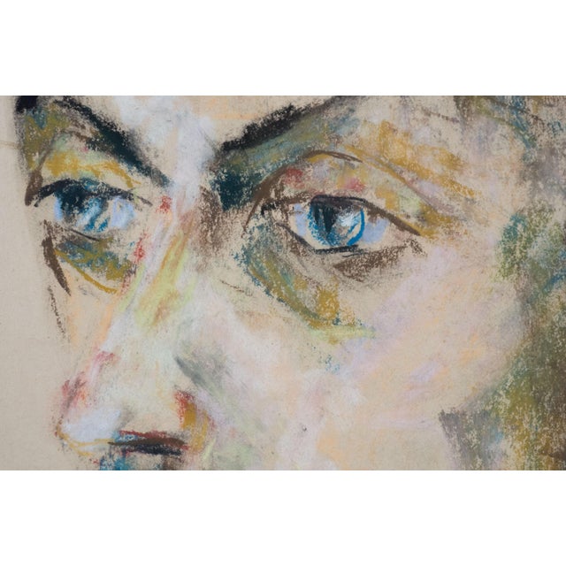 Modern P. C. Kroes, Portrait, 1970s, Pastel Chalk Drawing For Sale - Image 3 of 4