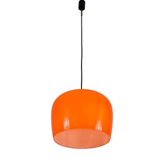 Mid-Century Red Glass Pendant Lamp, Italy, 1960s For Sale