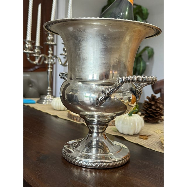 1960s Vintage Silverplated Champagne Chiller by Wm Rogers For Sale - Image 5 of 10
