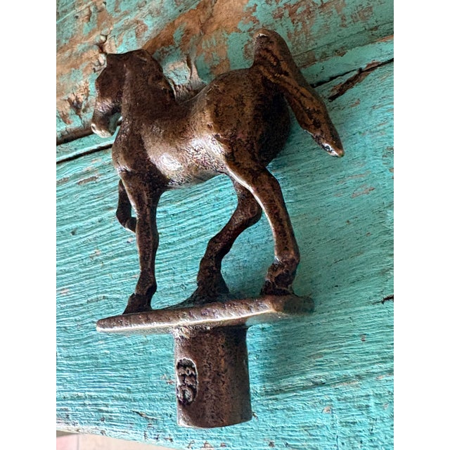Metal Vintage Solid Brass Prancing Horse Water Faucet Handle and Valve Spigot Manufacturer Hallmark Stamp For Sale - Image 7 of 9