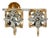 14k Yellow & White Gold Floral Stud Earrings With 0.15ct Diamonds, A Pair For Sale