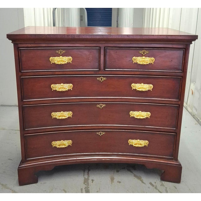 Mid 20th Century Federal Style Recessed Front Mahogany Five-Drawer Chest For Sale - Image 17 of 18