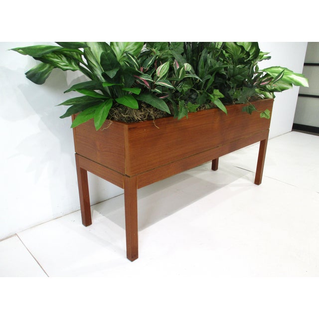 Erik Buch Teak Indoor Planter With Silk Plants Denmark For Sale - Image 4 of 10