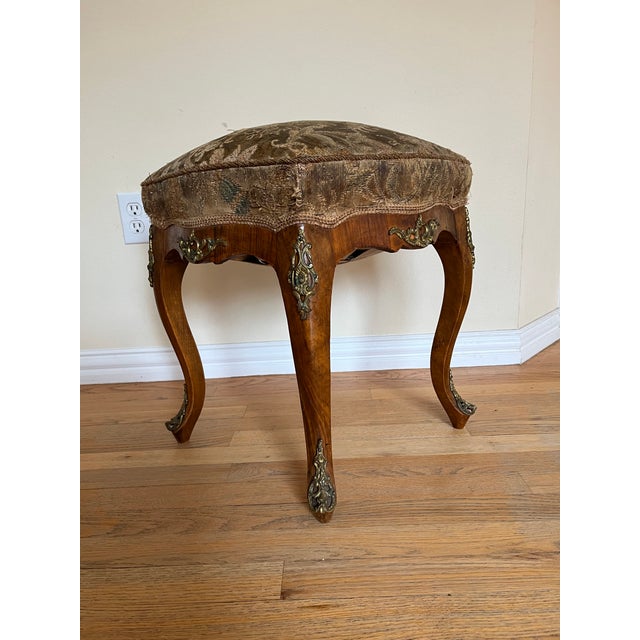 1890's Baroque Floral Fabric Seat For Sale In Denver - Image 6 of 9