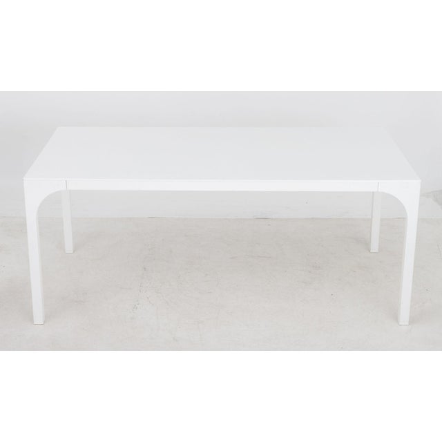 Contemporary Italian Modern Minimalist White Dining Table For Sale - Image 3 of 8