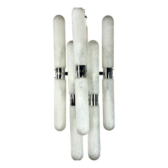 Italian Metal and Murano Glass Chandelier by Aldo Nason for Mazzega, 1970s For Sale