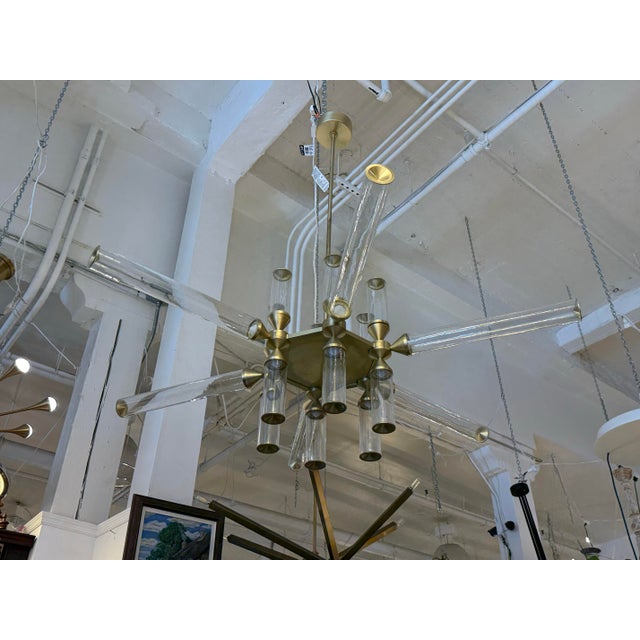 Art Deco Jason Miller for Roll & Hill Castle Chandelier For Sale - Image 3 of 12