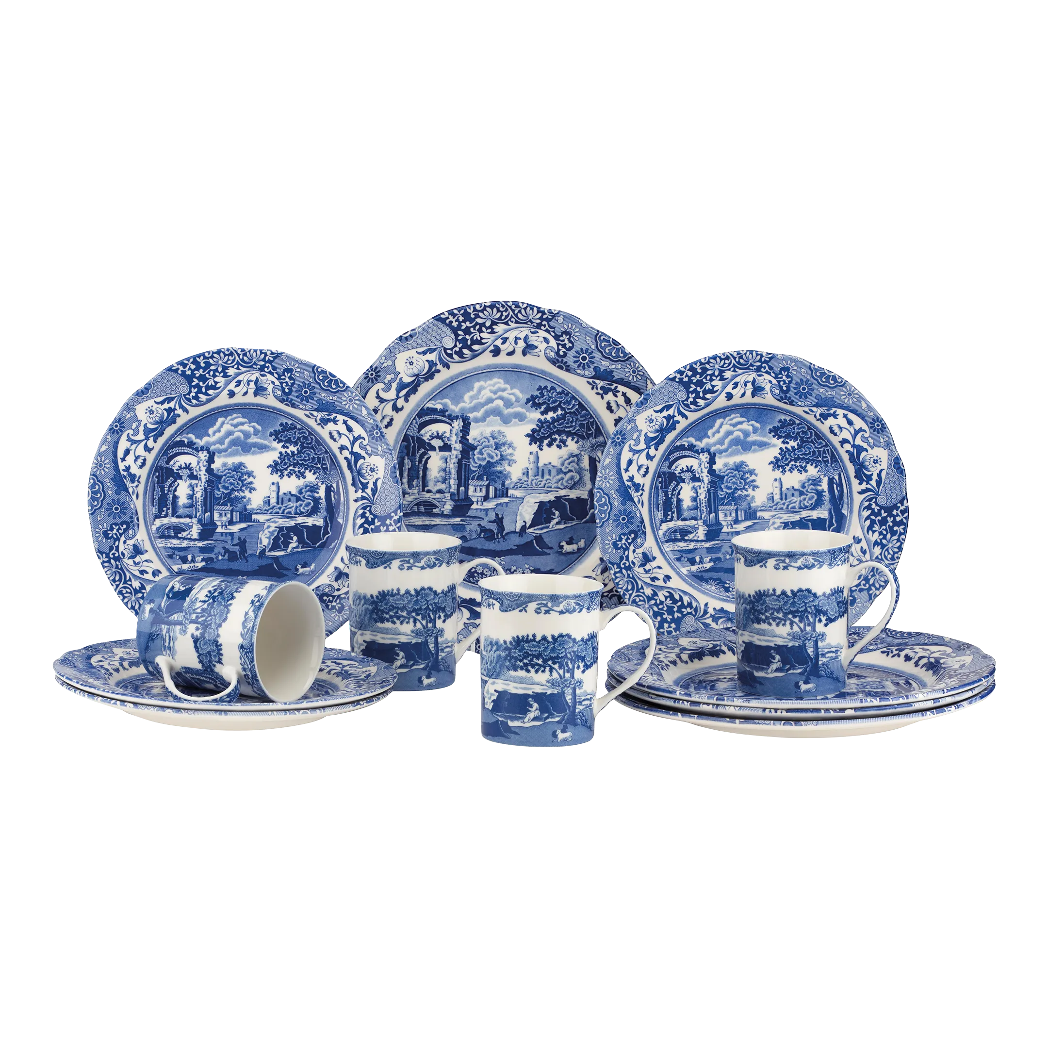 Spode Blue Italian 12-Piece Dinnerware Set with Mug, Service for
