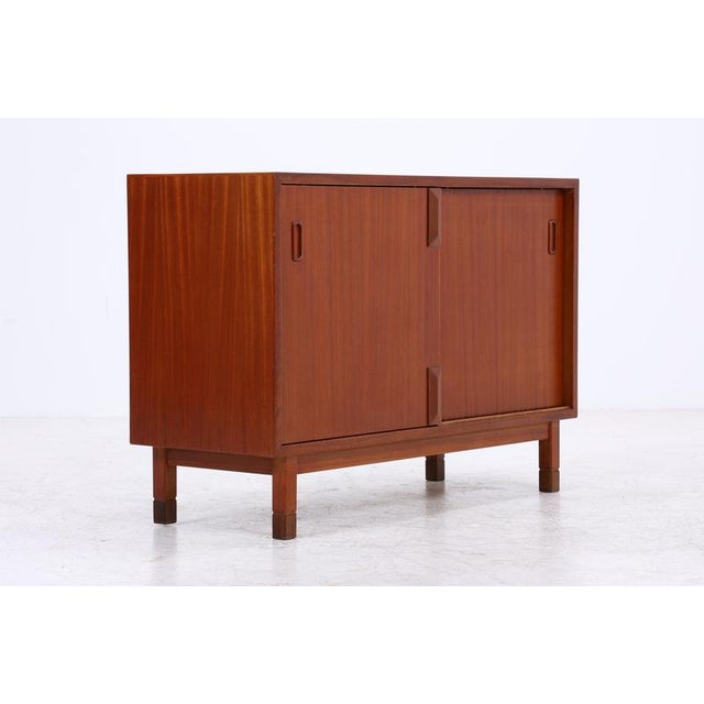 Mid-Century Mahogany Commode with Sliding Doors For Sale - Image 15 of 17