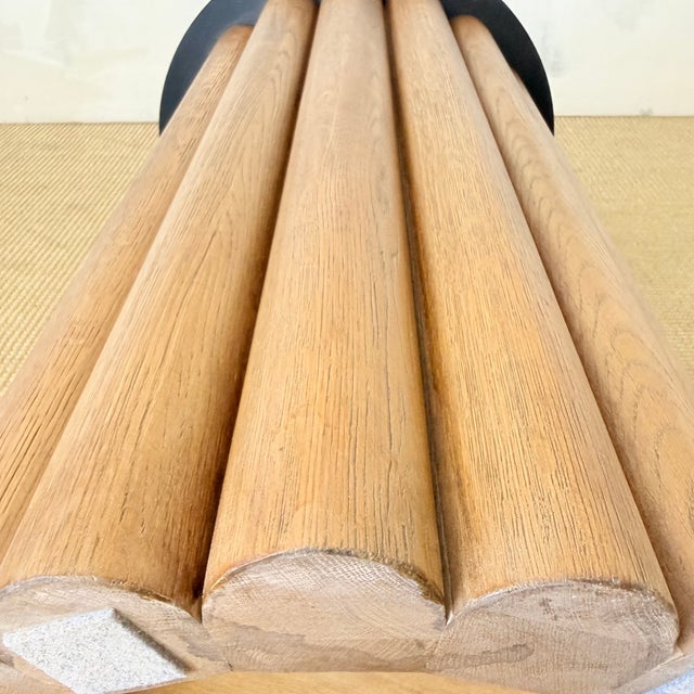 Lavene Solid Oak Fluted Pedestal Dining Table – Montana Brown Finish 60" For Sale - Image 9 of 11