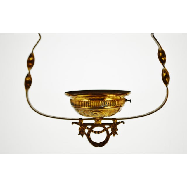 Vintage Hanging Oil Lamp Holder With Milk Glass Shade Chairish