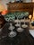 hand cut crystal green and clear wine/aperatif glasses. All in excellent condition. purchased to go with some porcelain...