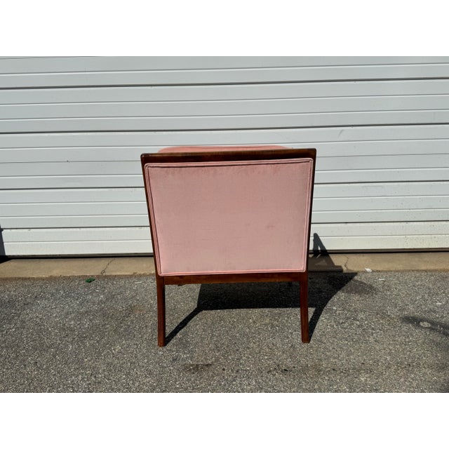 1960s Mid-Century Regency Velvet Lounge Chair For Sale - Image 5 of 12
