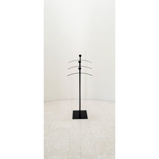 Postmodern Vintage Post-Modern 80s/90s Valet Garment Rack Black Iron For Sale - Image 3 of 9