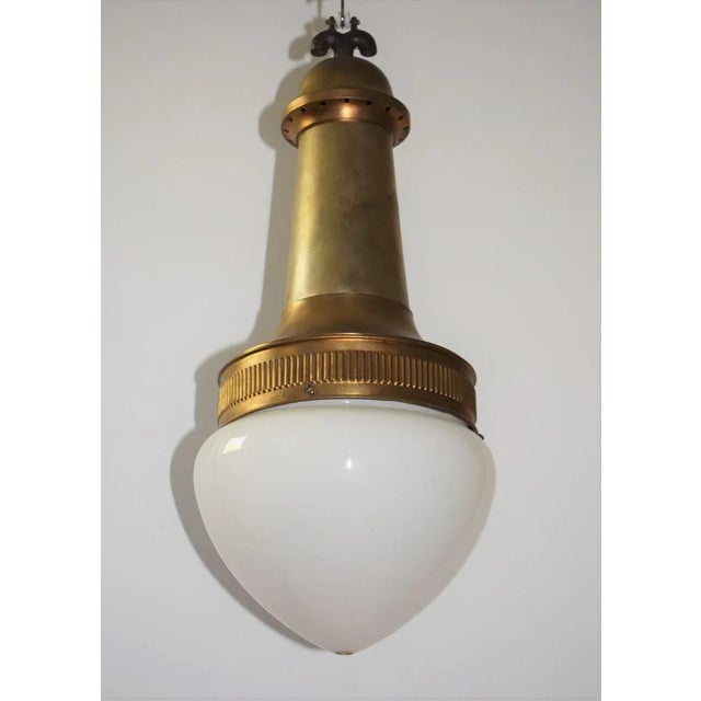 Large Brass Lamp by Otto Wagner for the Steinhof Hospital Vienna For Sale - Image 5 of 8
