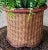 Camel Stylish Late 20th-Century Rattan & Willow Pedestal Base Basket Cachepot For Sale - Image 8 of 12