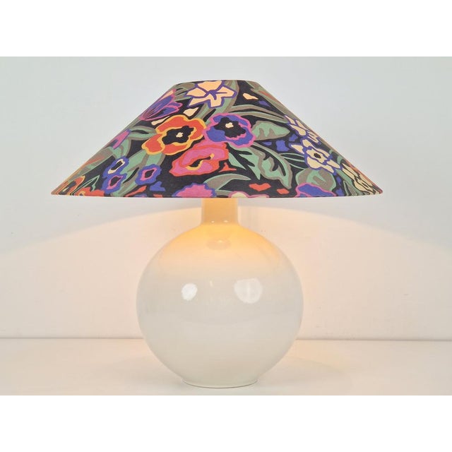 Vintage White Ceramic Sphere Table Lamp, 1970s For Sale - Image 9 of 12
