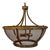 Industrial Spanish Aged Iron Mesh Bowl Chandelier For Sale