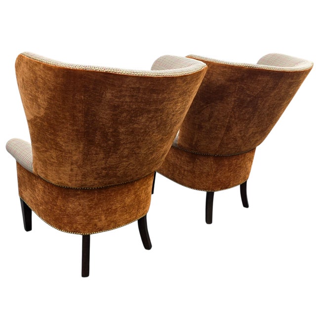 Mid-Century Modern Pair of Vintage Ralph Lauren Kerry Wing Chairs For Sale - Image 3 of 12