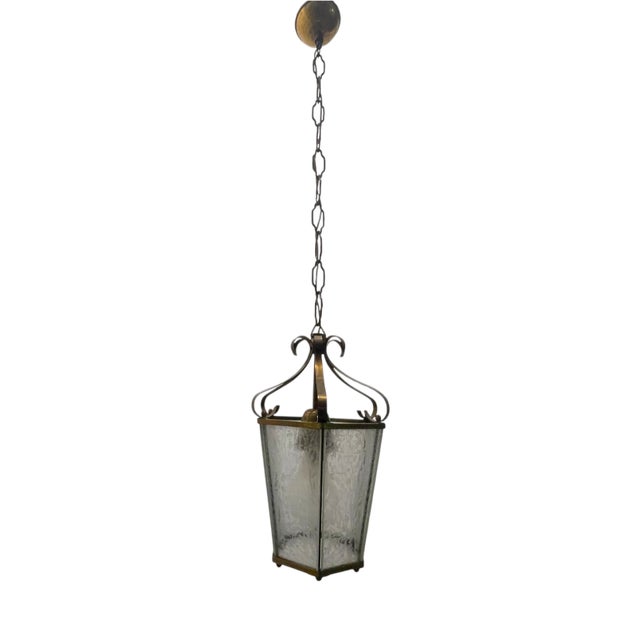 Vintage Bronze Light Pendant, 1950s For Sale