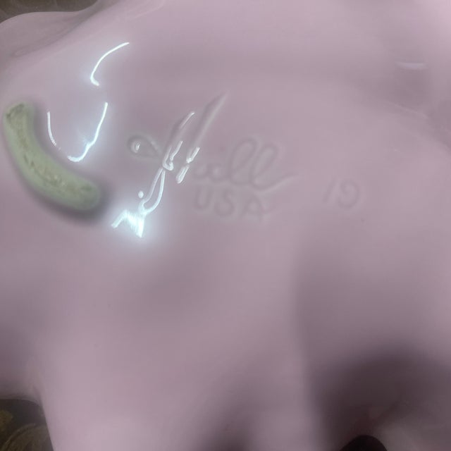 Vintage Hull Pink Ceramic Platter With Tuscany Green Grapes For Sale - Image 4 of 7