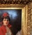 1900 - 1909 1900s 42" Signed William Henry Hyde Ana Gilded Age Oil Portrait, Socialite in Red Cloak and Ostrich Fan, Antique Gold Frame, Museum Quality For Sale - Image 5 of 18