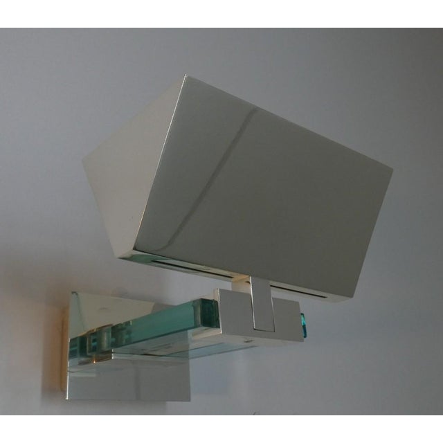 Gray Chrome Steel and Glass Wall Lights by Martini for Fratelli Martin, Italy, 1970s, Set of 4 For Sale - Image 8 of 10