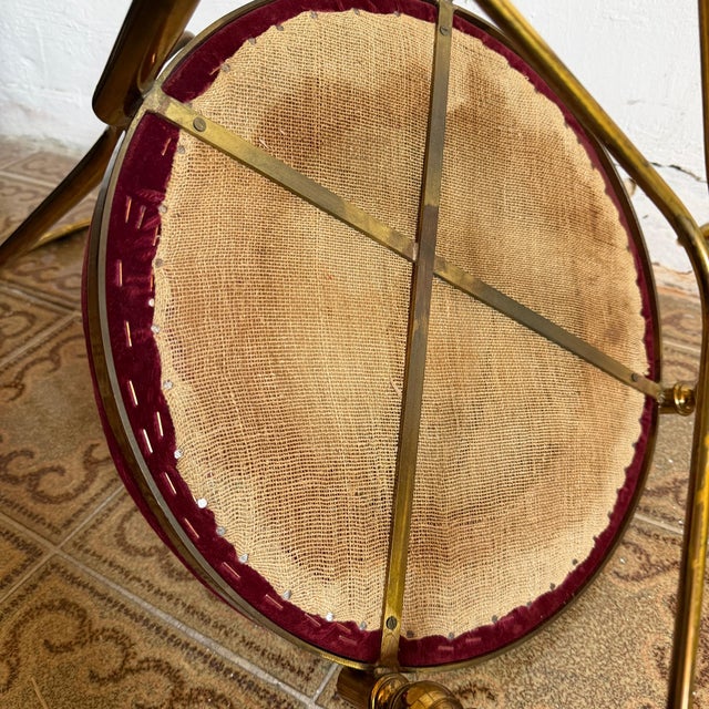 Mid-Century Modern Hollywood Regency Brass Chair attributed to Paolo Buffa, Italy, 1950s For Sale - Image 15 of 17
