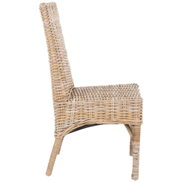 18''H Rattan Side Chair in Natural Unfinished - a Pair For Sale - Image 4 of 11