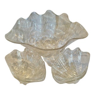 Vintage Acrylic or Lucite Clamshell Serving Set - 5 Pieces For Sale