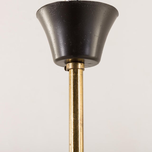 Stilnovo Mid-Century Italian Brass and Teak Chandelier in the style of Stilnovo, 1960s For Sale - Image 4 of 10